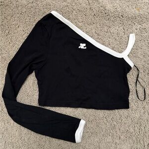 Courrèges
one-shoulder knit crop top